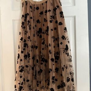 Elegant Black Floral Skirt